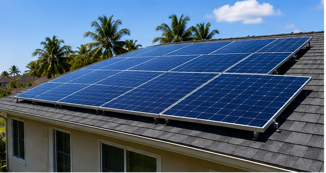 Solar panels installed on a home
